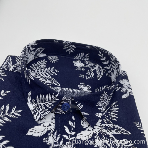 Hawaiian print pattern short sleeve shirts for men
